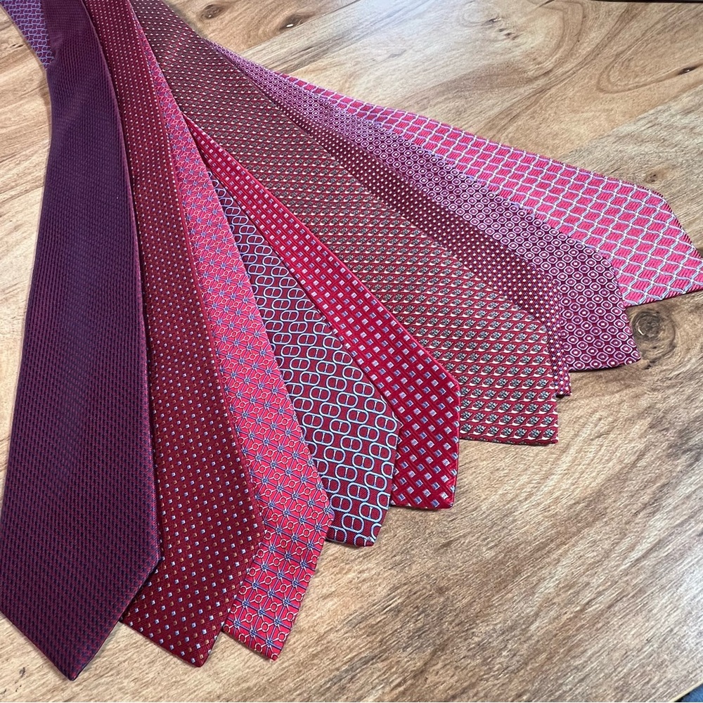 Brooks Brothers - Lot of 9 Men’s Ties - Red Tones Snails Multi Designs 100% Silk